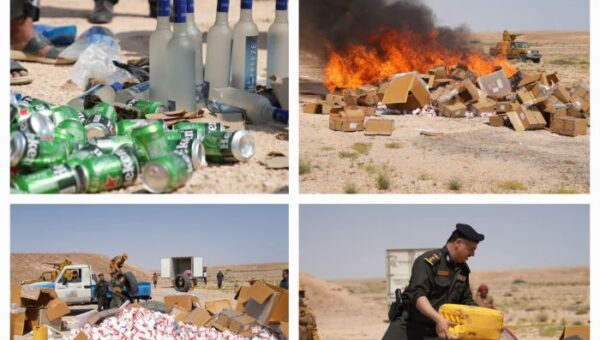 الأجهزة الأمنية والقضائية في المهرة تتلف كمية من المخدرات والخمور والأدوية المهربة