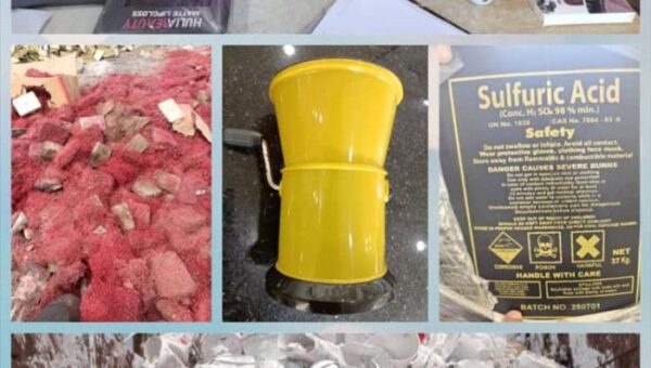 إتلاف منتجات مخالفة للمواصفات والمقاييس في (الوديعة- شحن عدن – تعز)