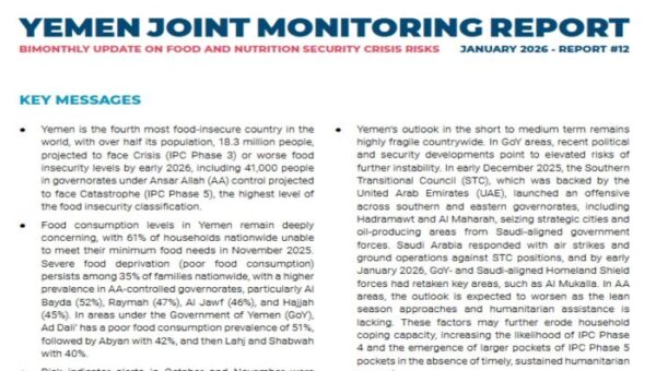 Food consumption levels in Yemen remain deeply concerning