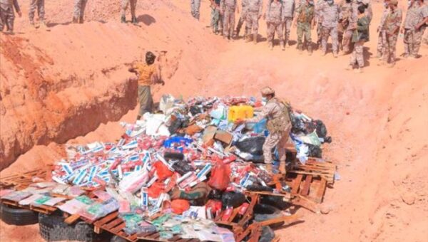 إتلاف كميات ضخمة من المخدرات والممنوعات بكتيبة منفذ الوديعة